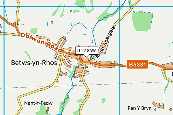 LL22 8AW map - OS VectorMap District (Ordnance Survey)