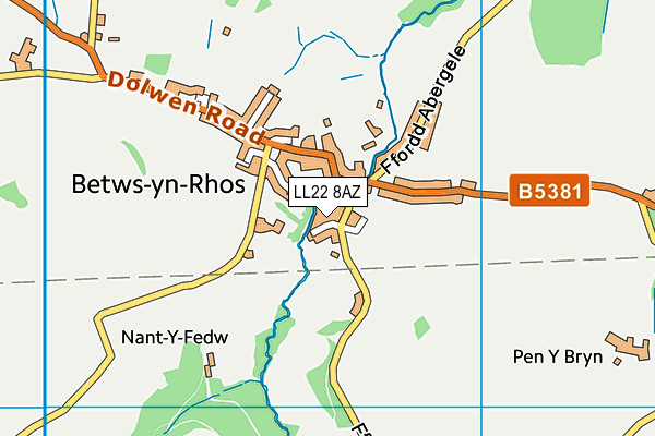 LL22 8AZ map - OS VectorMap District (Ordnance Survey)