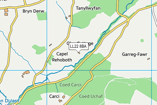 LL22 8BA map - OS VectorMap District (Ordnance Survey)