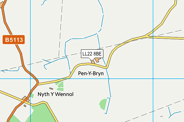 LL22 8BE map - OS VectorMap District (Ordnance Survey)