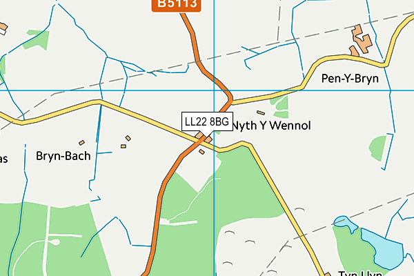 LL22 8BG map - OS VectorMap District (Ordnance Survey)