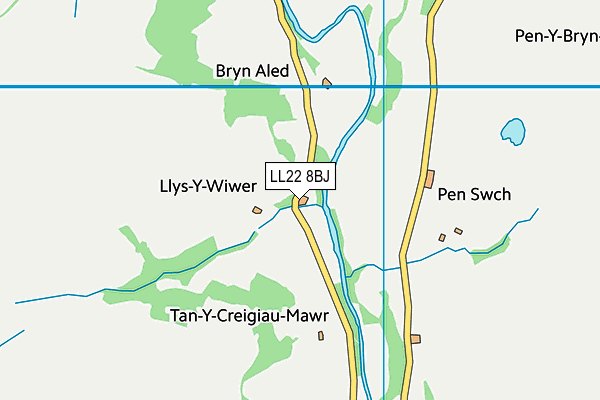 LL22 8BJ map - OS VectorMap District (Ordnance Survey)