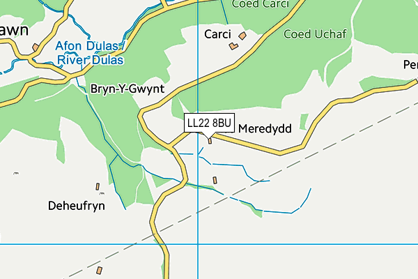 LL22 8BU map - OS VectorMap District (Ordnance Survey)