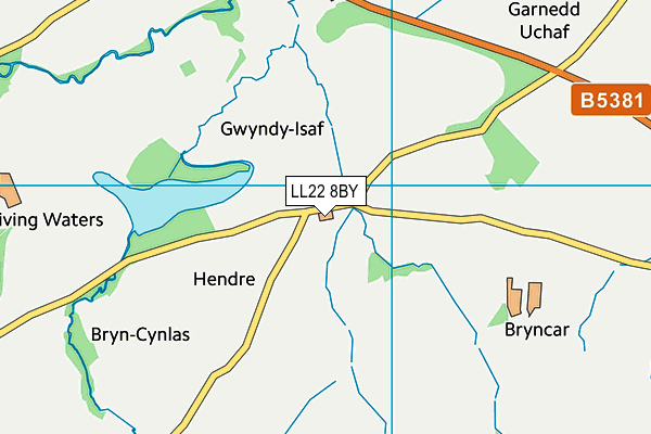 LL22 8BY map - OS VectorMap District (Ordnance Survey)