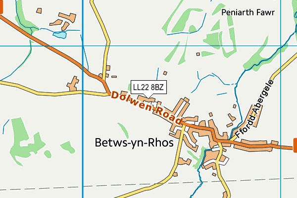 LL22 8BZ map - OS VectorMap District (Ordnance Survey)