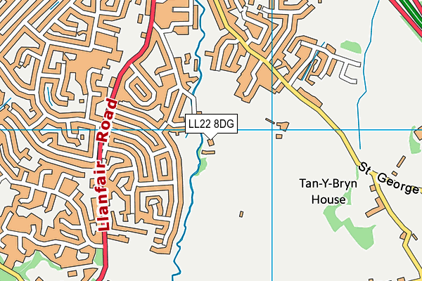 LL22 8DG map - OS VectorMap District (Ordnance Survey)