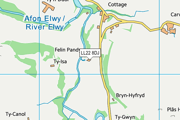 LL22 8DJ map - OS VectorMap District (Ordnance Survey)