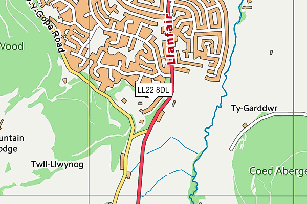 LL22 8DL map - OS VectorMap District (Ordnance Survey)