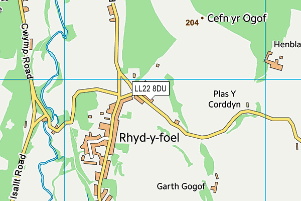 LL22 8DU map - OS VectorMap District (Ordnance Survey)