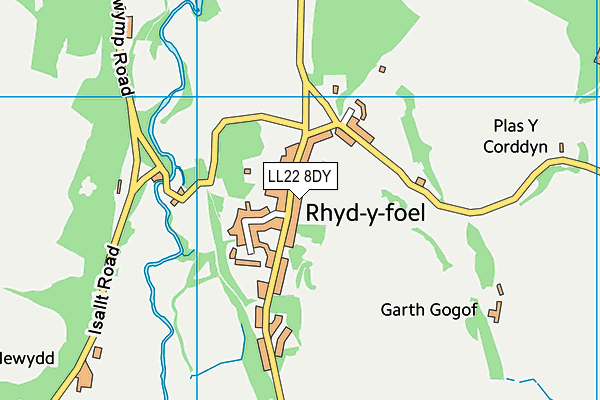 LL22 8DY map - OS VectorMap District (Ordnance Survey)