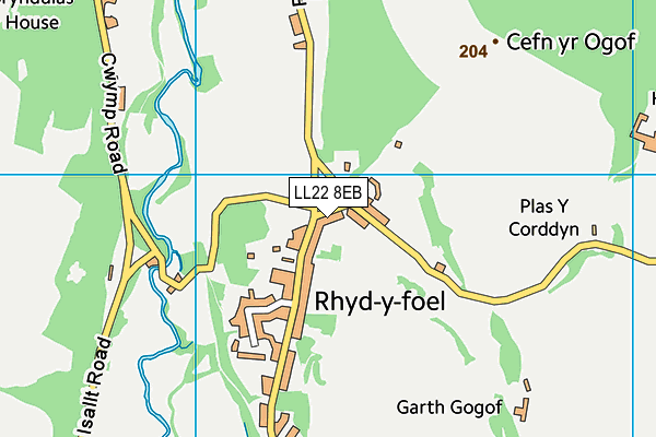 LL22 8EB map - OS VectorMap District (Ordnance Survey)