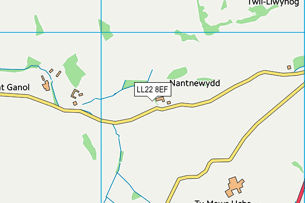 LL22 8EF map - OS VectorMap District (Ordnance Survey)