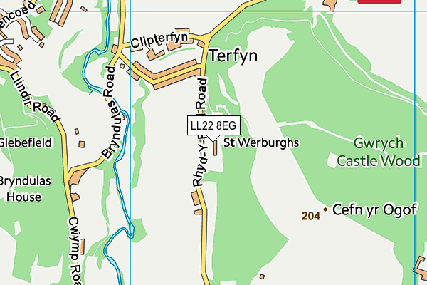 LL22 8EG map - OS VectorMap District (Ordnance Survey)