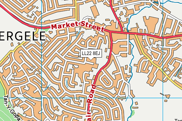 LL22 8EJ map - OS VectorMap District (Ordnance Survey)