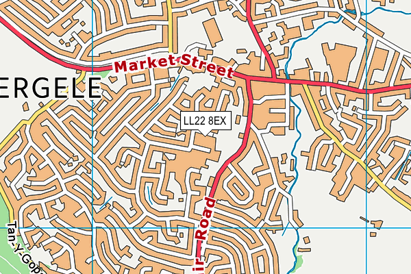 LL22 8EX map - OS VectorMap District (Ordnance Survey)