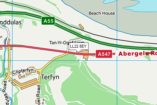 LL22 8EY map - OS VectorMap District (Ordnance Survey)