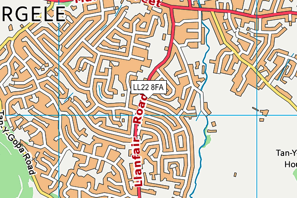 LL22 8FA map - OS VectorMap District (Ordnance Survey)