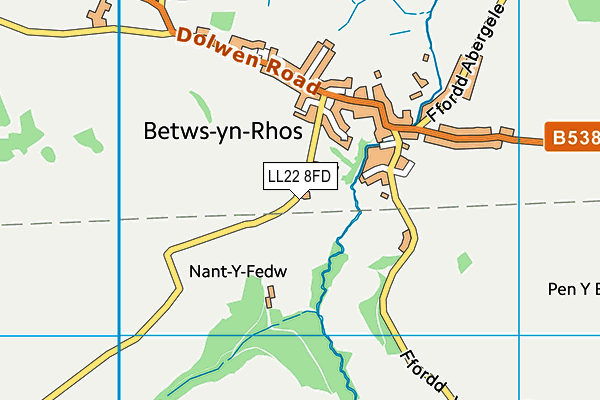 LL22 8FD map - OS VectorMap District (Ordnance Survey)