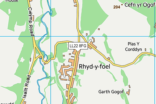 LL22 8FG map - OS VectorMap District (Ordnance Survey)