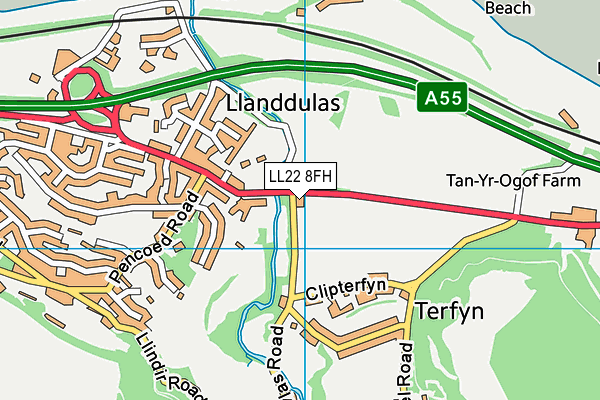 LL22 8FH map - OS VectorMap District (Ordnance Survey)