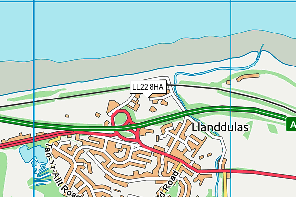 LL22 8HA map - OS VectorMap District (Ordnance Survey)