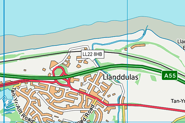 LL22 8HB map - OS VectorMap District (Ordnance Survey)