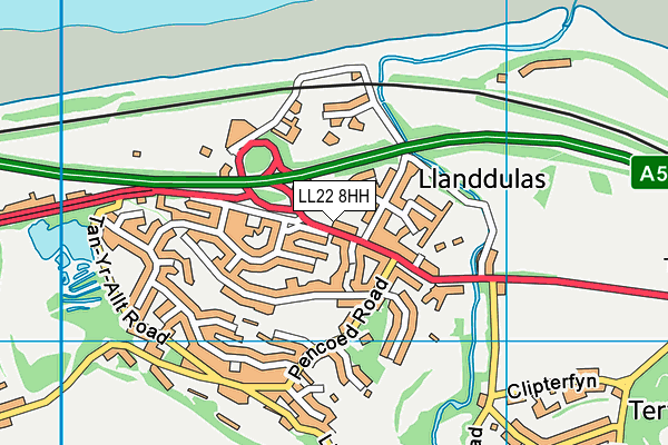 LL22 8HH map - OS VectorMap District (Ordnance Survey)