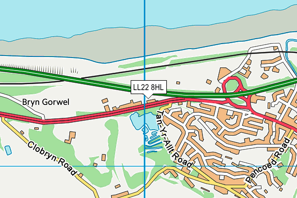 LL22 8HL map - OS VectorMap District (Ordnance Survey)