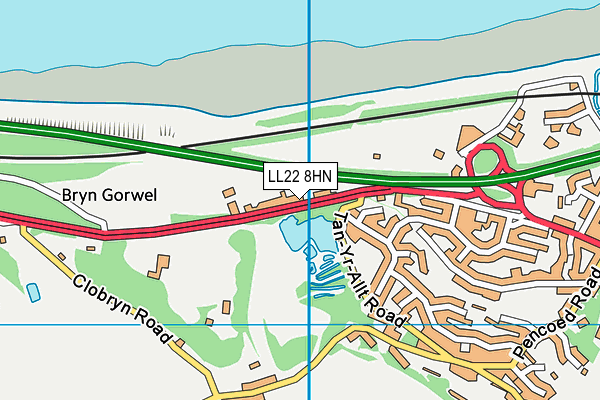 LL22 8HN map - OS VectorMap District (Ordnance Survey)