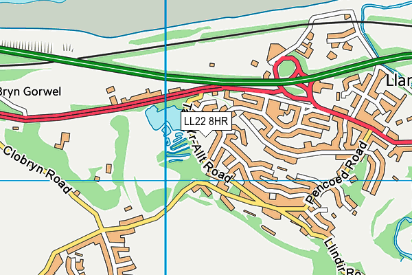 LL22 8HR map - OS VectorMap District (Ordnance Survey)