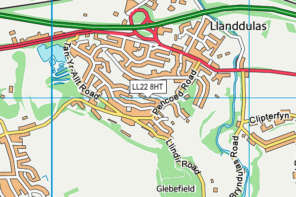 LL22 8HT map - OS VectorMap District (Ordnance Survey)