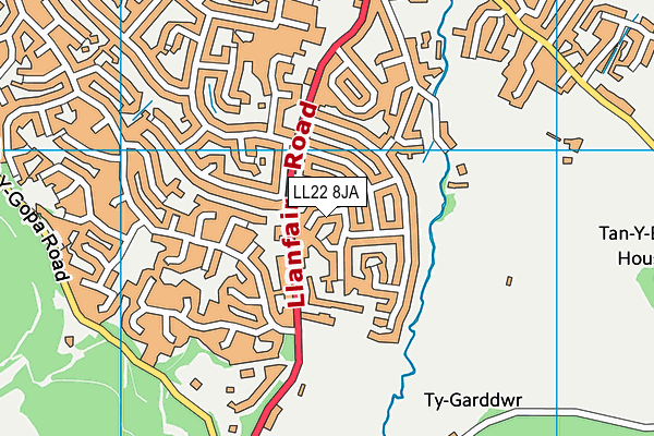 LL22 8JA map - OS VectorMap District (Ordnance Survey)