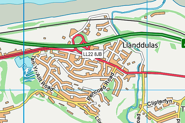 LL22 8JB map - OS VectorMap District (Ordnance Survey)