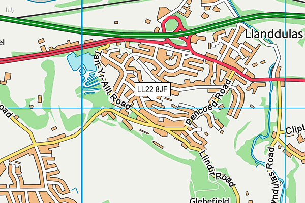 LL22 8JF map - OS VectorMap District (Ordnance Survey)