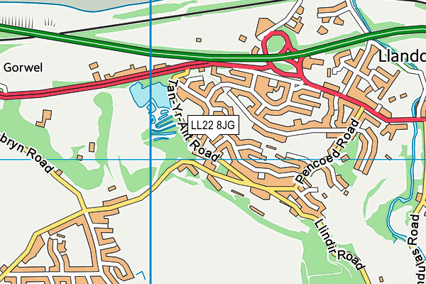 LL22 8JG map - OS VectorMap District (Ordnance Survey)