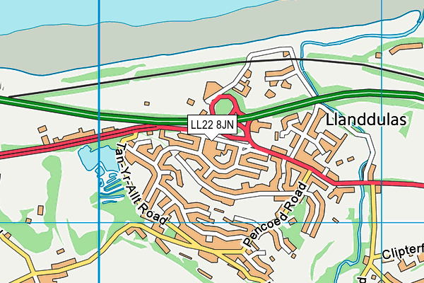 LL22 8JN map - OS VectorMap District (Ordnance Survey)