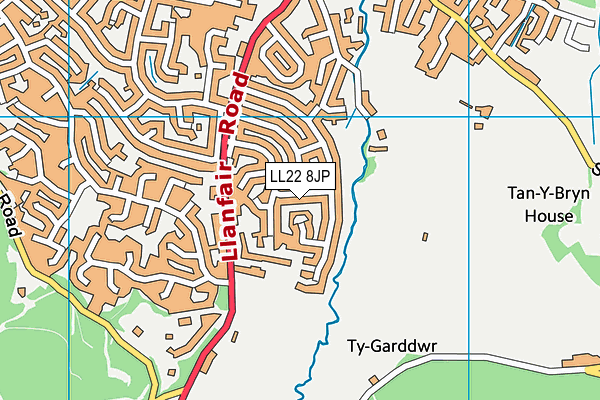 LL22 8JP map - OS VectorMap District (Ordnance Survey)