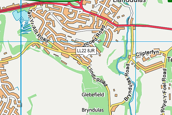 LL22 8JR map - OS VectorMap District (Ordnance Survey)