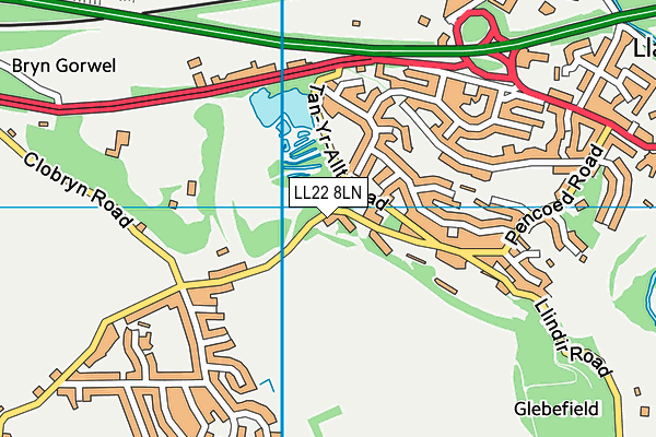 LL22 8LN map - OS VectorMap District (Ordnance Survey)