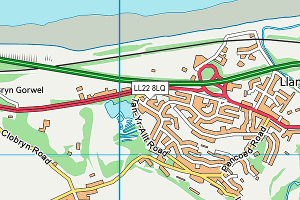 LL22 8LQ map - OS VectorMap District (Ordnance Survey)