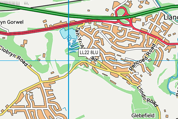 LL22 8LU map - OS VectorMap District (Ordnance Survey)