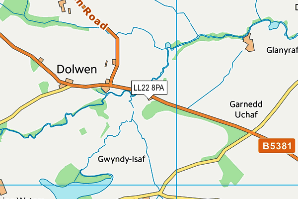 LL22 8PA map - OS VectorMap District (Ordnance Survey)