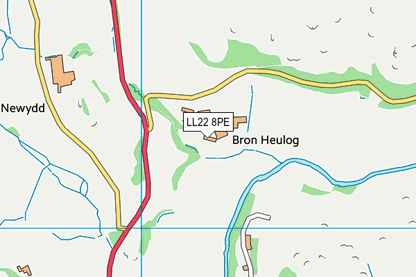 LL22 8PE map - OS VectorMap District (Ordnance Survey)