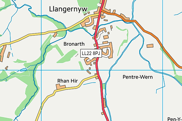 LL22 8PJ map - OS VectorMap District (Ordnance Survey)