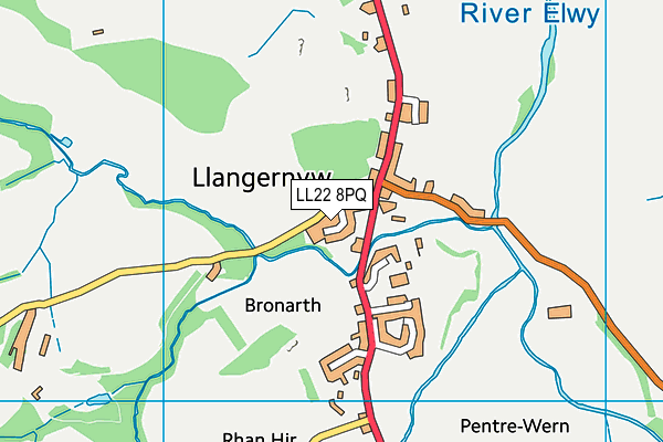 LL22 8PQ map - OS VectorMap District (Ordnance Survey)