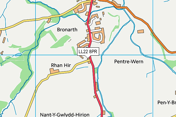 LL22 8PR map - OS VectorMap District (Ordnance Survey)