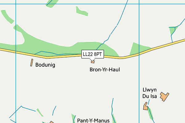 LL22 8PT map - OS VectorMap District (Ordnance Survey)