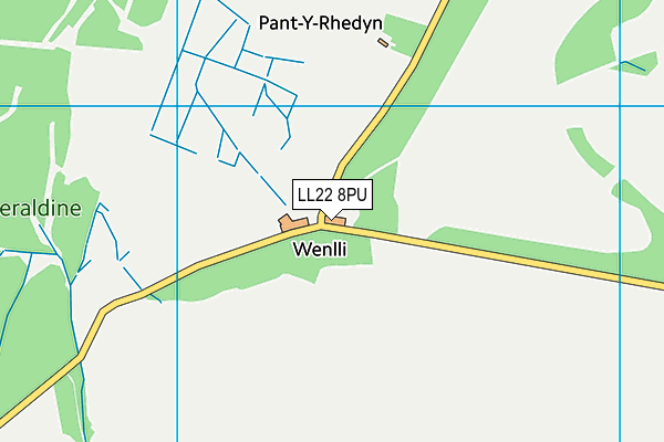 LL22 8PU map - OS VectorMap District (Ordnance Survey)