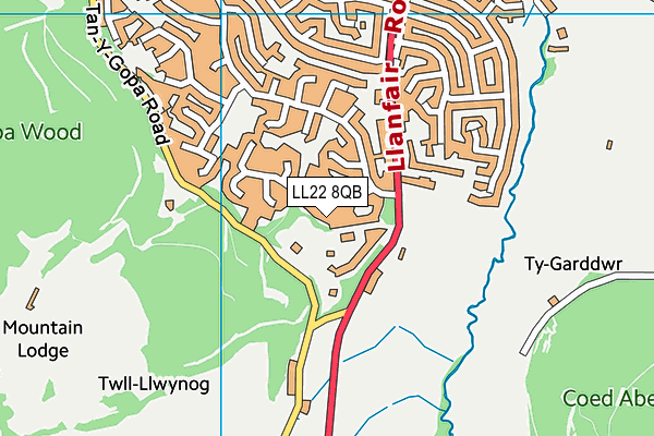 LL22 8QB map - OS VectorMap District (Ordnance Survey)