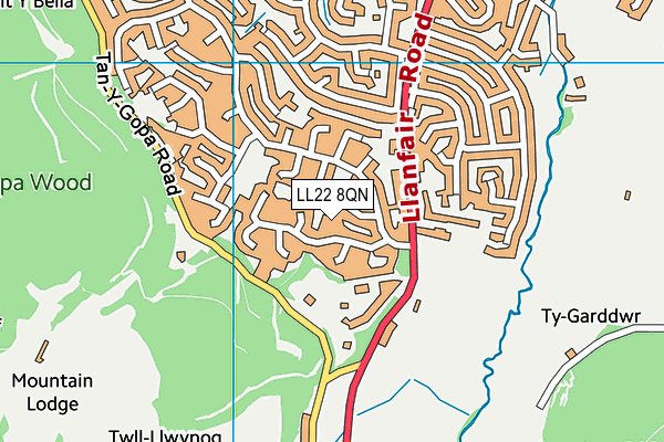 LL22 8QN map - OS VectorMap District (Ordnance Survey)